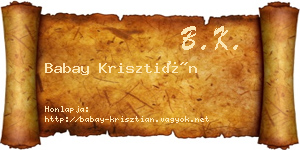 Babay Krisztián névjegykártya